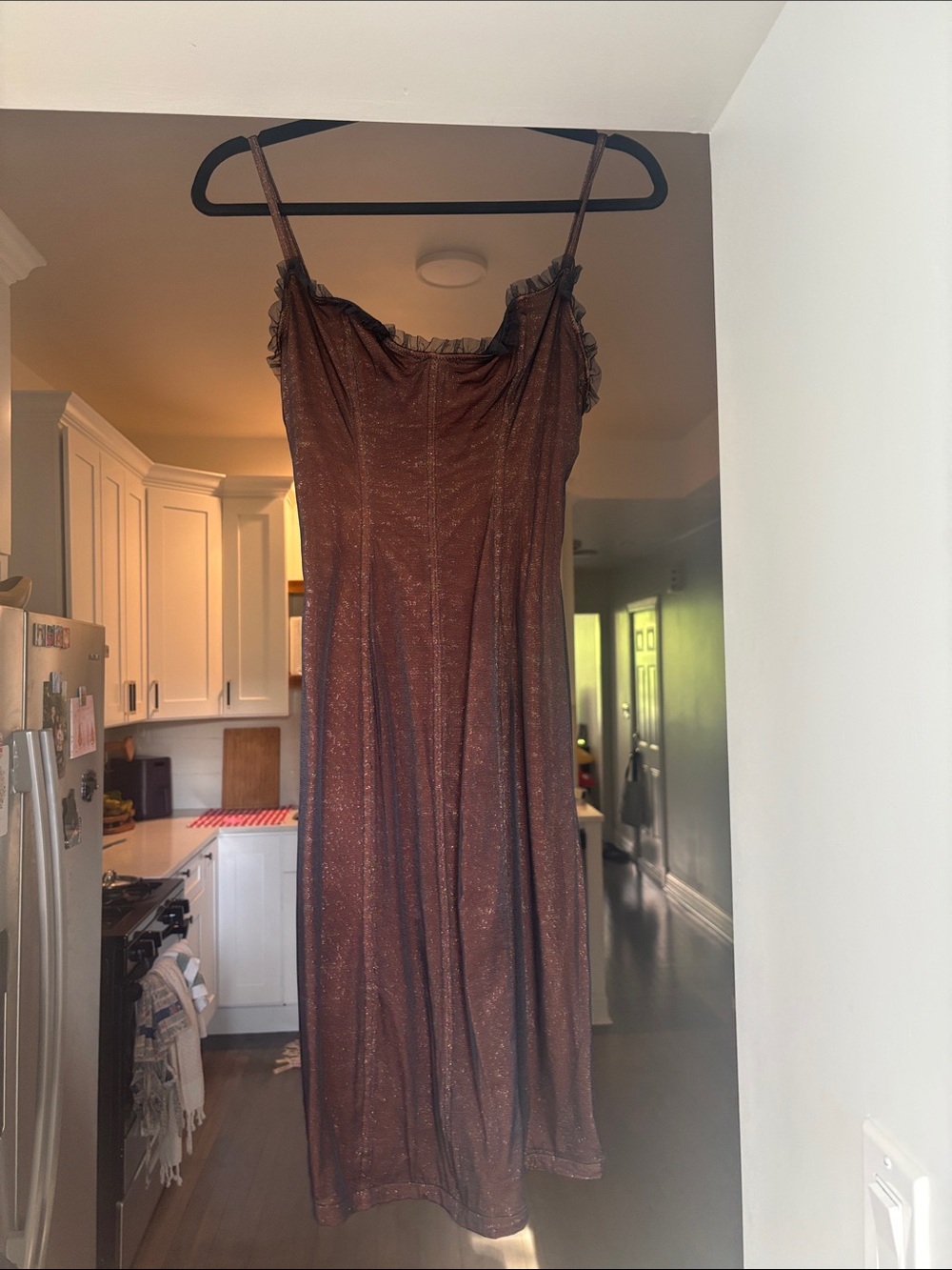 Vintage Shimmery Brown Slip Dress by Miss Naory Size 2